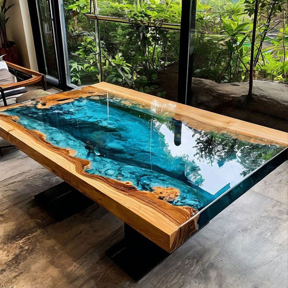 Ceviz Epoksi Çalışma Masası - Görsel 2